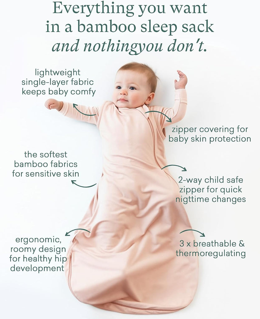 Summer Sleep Sack, 0.5 TOG Bamboo Viscose Baby Wearable Blanket