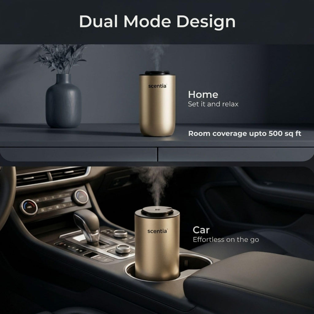 Waterless Portable Mini Oil Diffuser, 3 Mist Levels, Home & Car Use