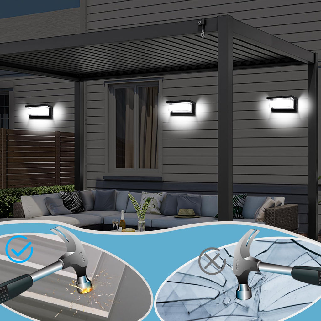 Porch Light Outdoor 6000K, 18W Modern LED Wall Light 6 Pack
