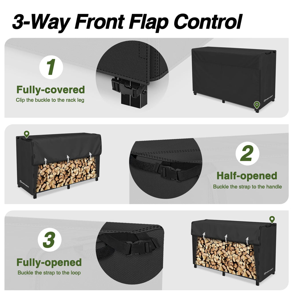 8ft Waterproof Firewood Rack Cover (Cover Only)