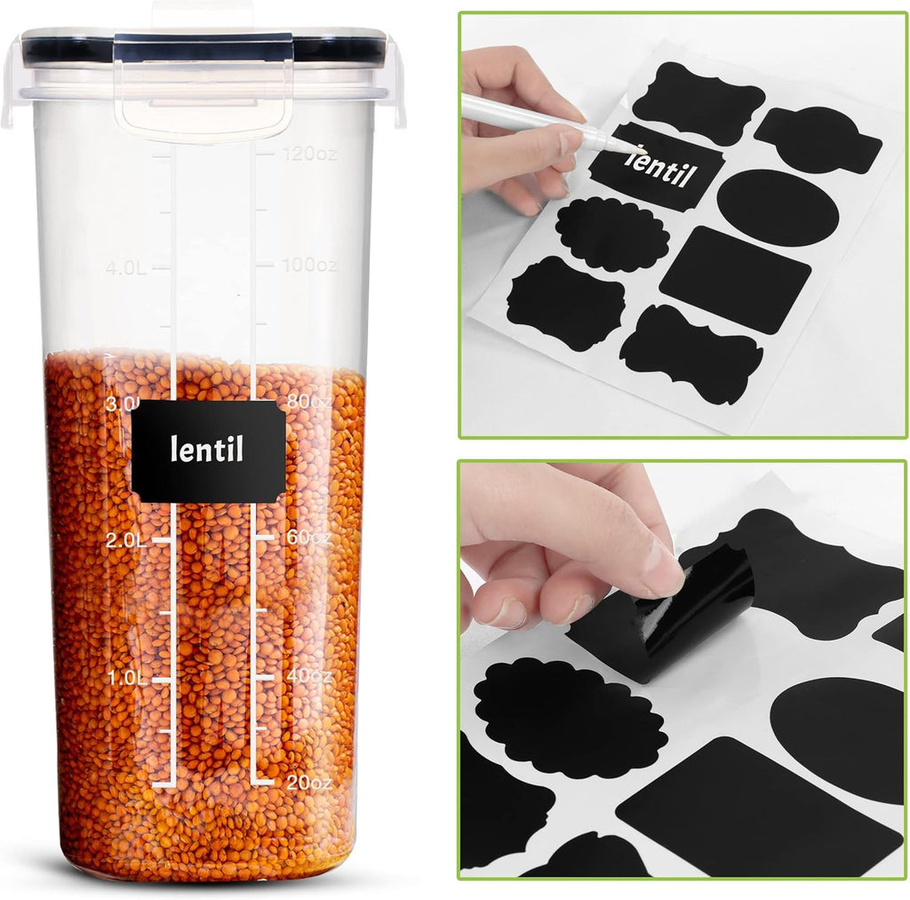 Cereal Containers Storage Set with Lids, 4 Pack, 4L (135 Oz)