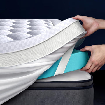 5 Inch Mega Support Memory Foam King Mattress Topper for Pressure Relief, Dual Layer 2.5" Pillow Top King Size