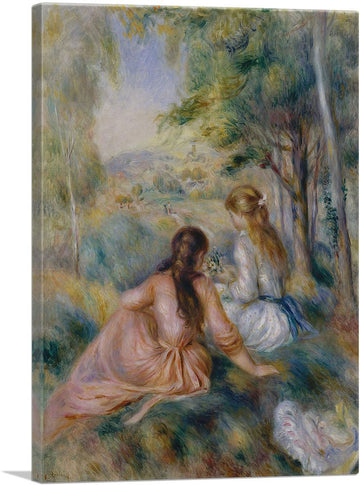 In The Meadow 1892 Canvas Art Print Stretched Framed Painting Picture Poster Giclee Wall Decor by Pierre-Auguste