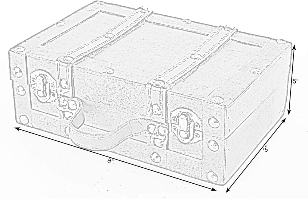 (TM Old-Fashioned Small Suitcase/Decorative Box with Straps