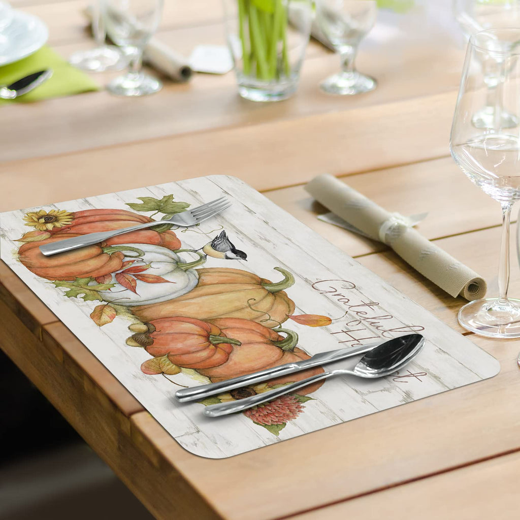 Pumpkin Farm Reversible Easy Care Placemat 4 Pack
