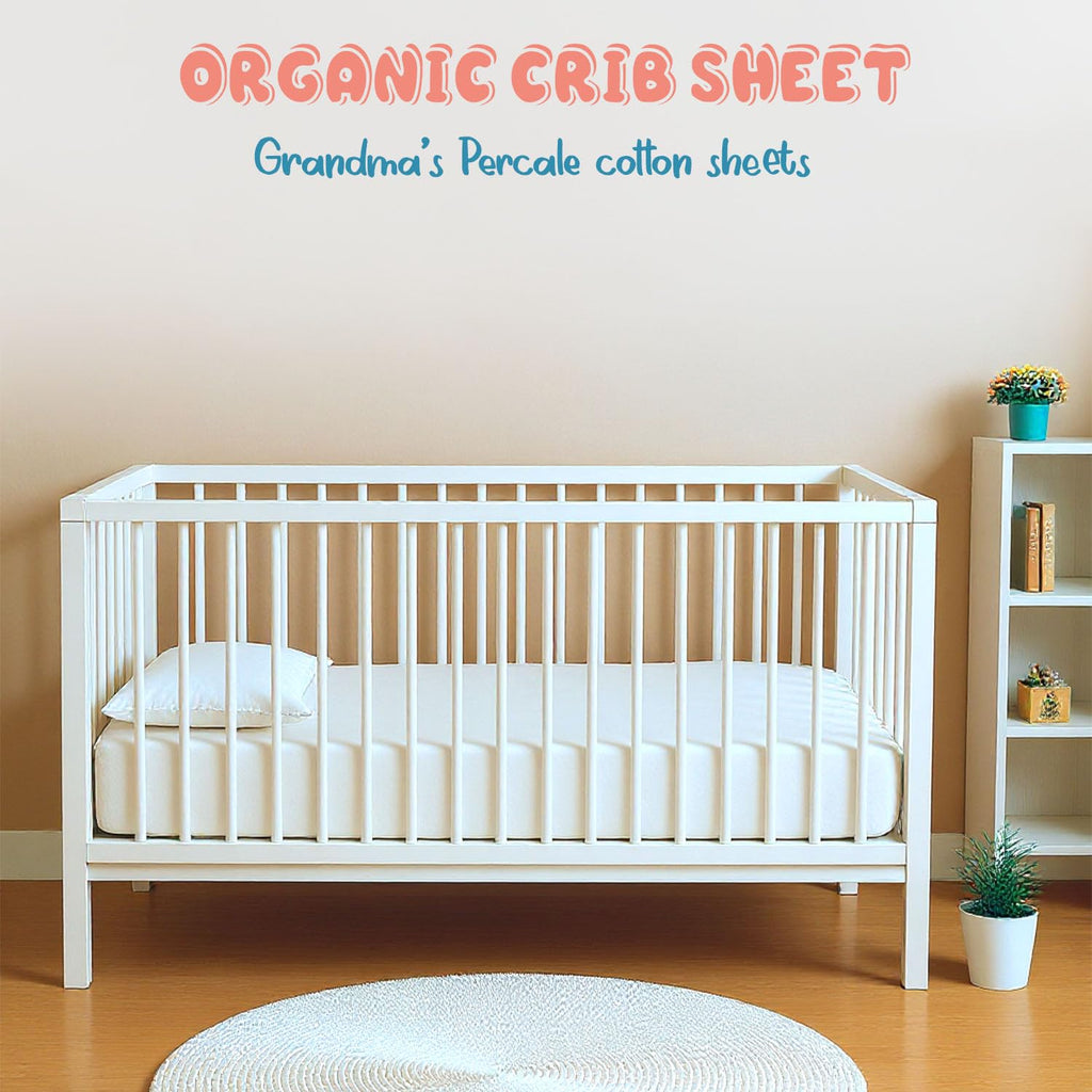 Organic Cotton Crib Sheet, White, 2-Piece, Fitted, Unisex