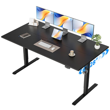 63*28 Inch Height Adjustable Electric Standing Desk, Black