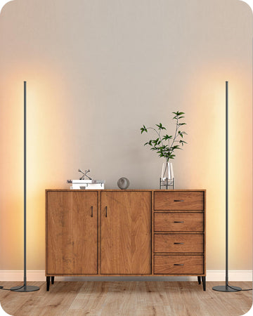 2 Pack 57.5" Floor Lamp with Remote, Dimmable & 7 CCT Adjustable