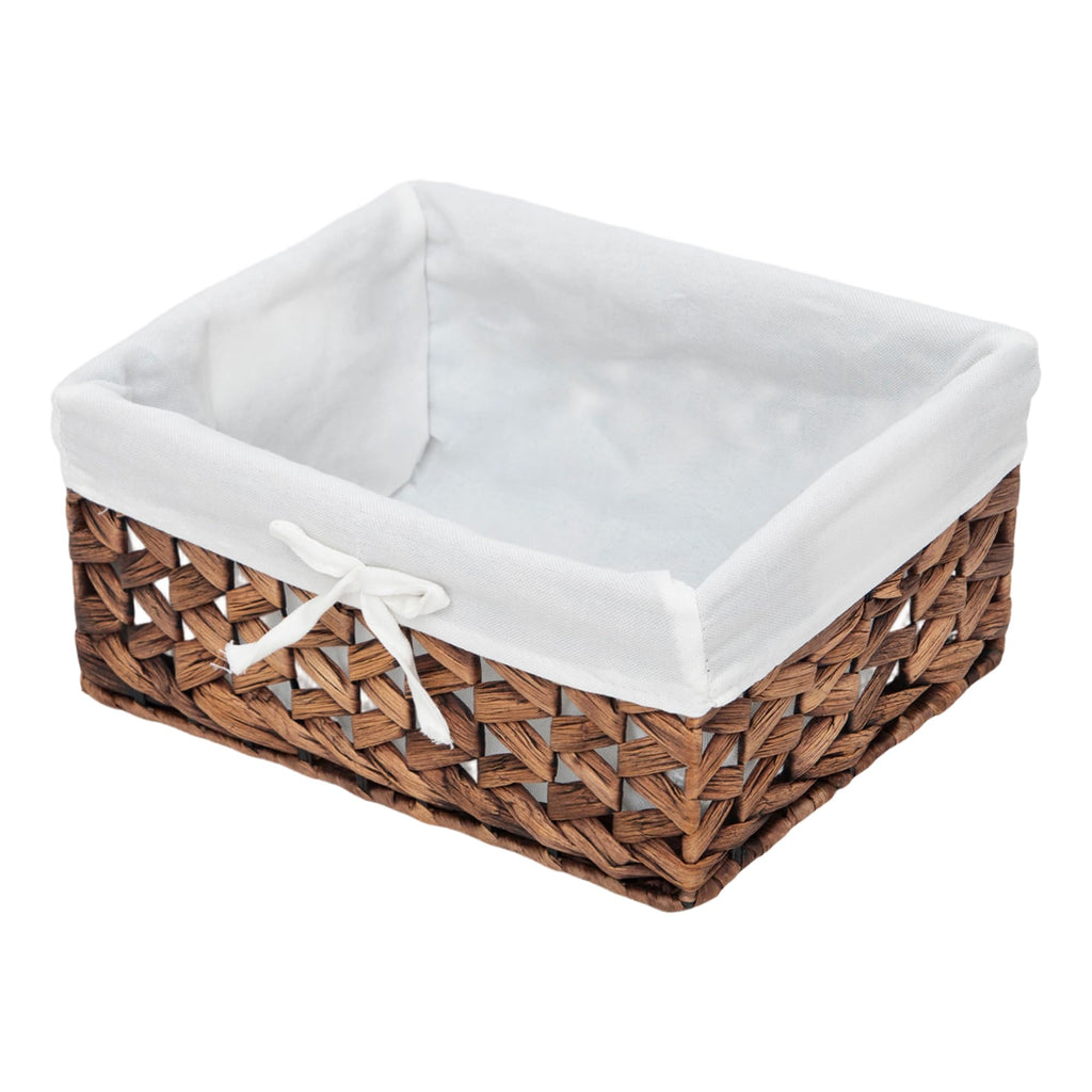 Water Hyacinth Storage Basket Small with Metal Frame & Removable Liner
