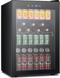 Beverage Refrigerator, 145 Can Mini Fridge Glass Door for Soda Beer