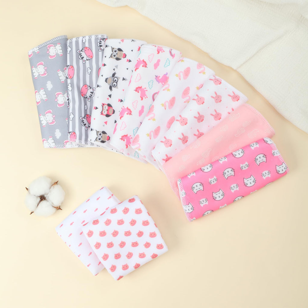 10-Pack Burp Cloths for Baby Boys and Girls - Organic Baby Burp Cloth,Baby Washcloths, Burp Rags, Large Neutral Burp