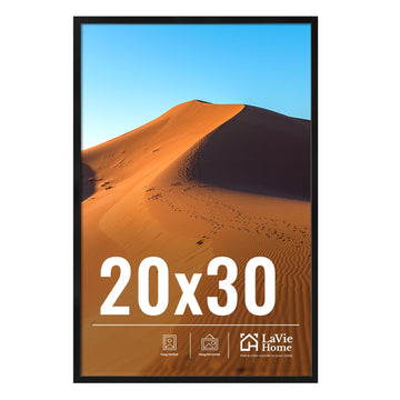 20x30 Picture Frame for Wall Display, 20x30 Black Picture Frame with HD Plexiglas, 20 x 30 Poster Frame 1 Pack