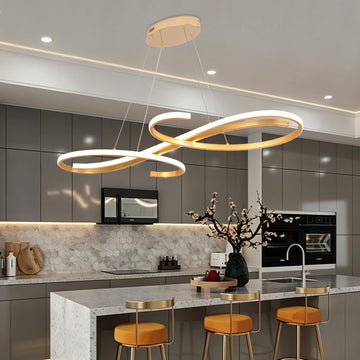 Gold Led Chandelier Dimmable Modern Chandelier for Dining Room Light Fixture Contemporary Led Pendant Light for
