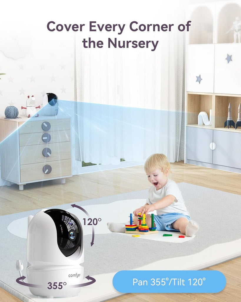 BM01 Baby Monitor with Camera and Audio, 7" 720P HD Video Baby Monitor No WiFi, 6000mAh Battery, VOX Mode, Auto Night