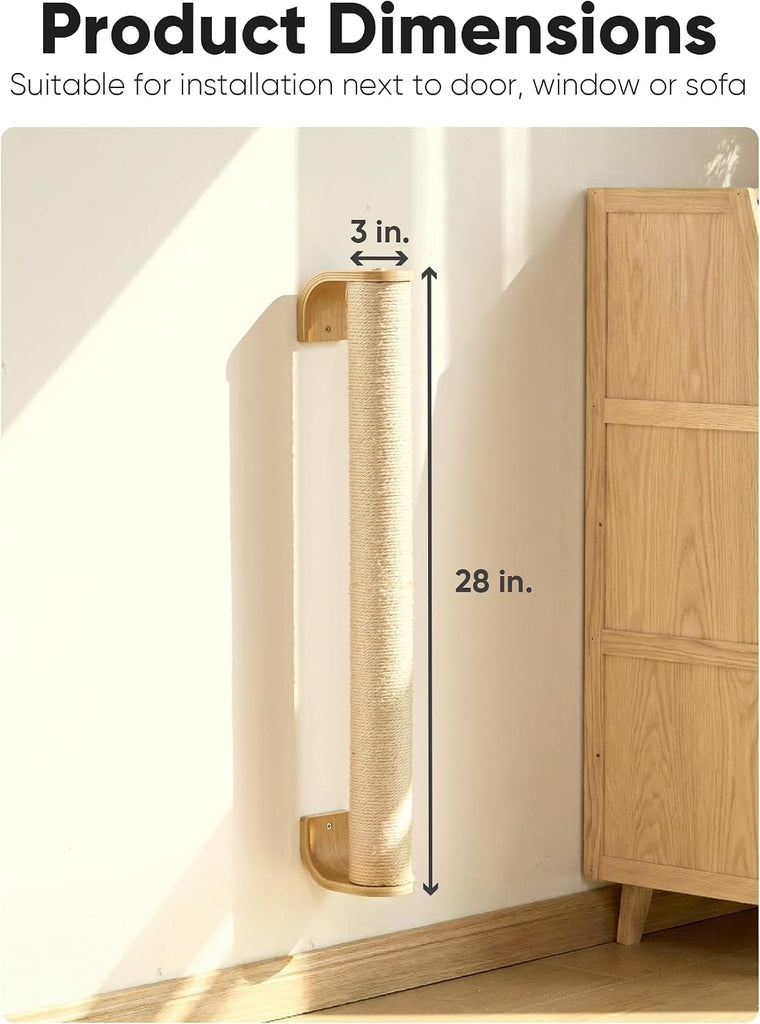 Cat Wall Scratcher, 28" Kitten Scratching Post