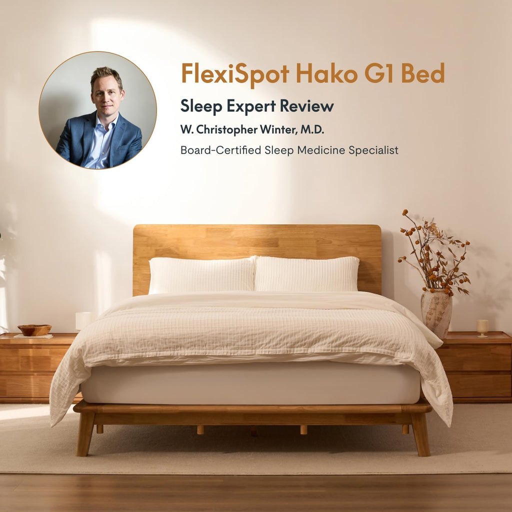 Hako G1 Queen Solid Wood Platform Bed with Tool-Free Assembly