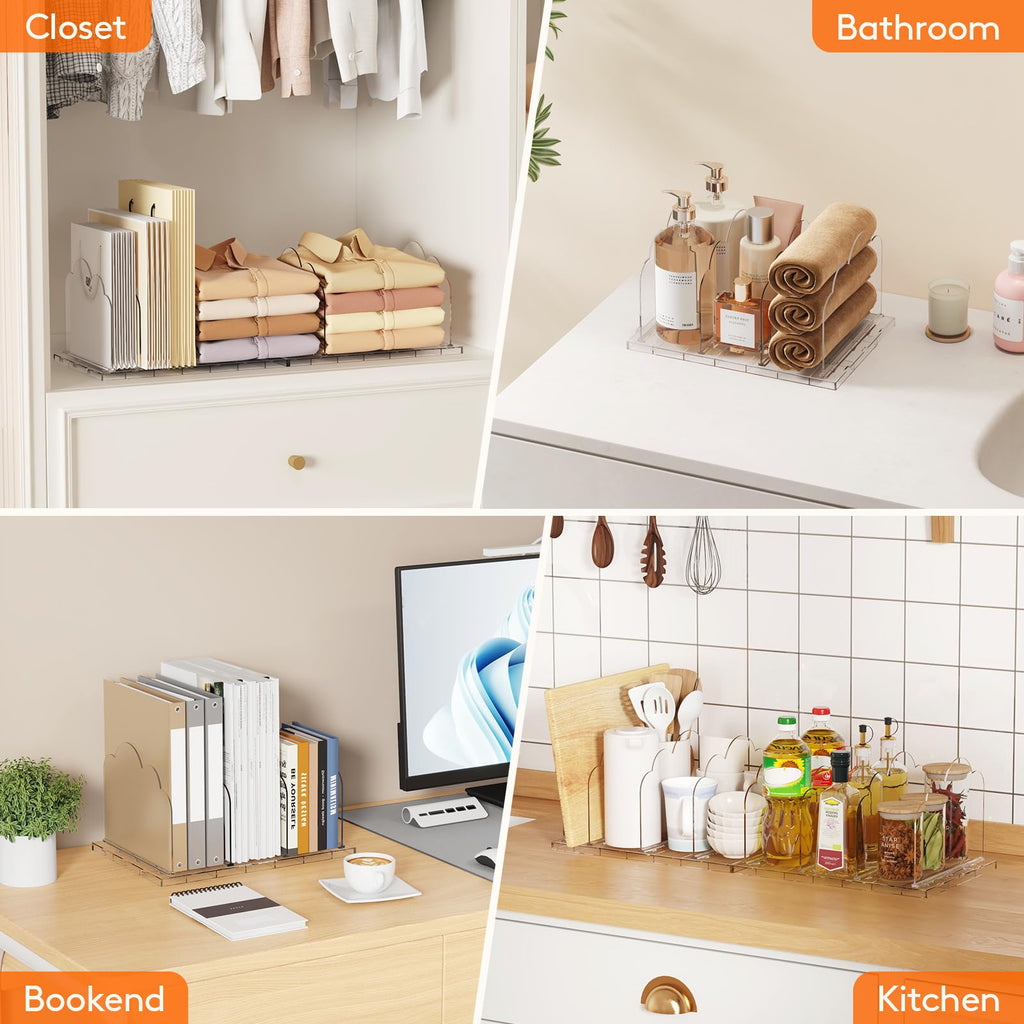 Purse Organizer for Closet, Adjustable Clear Handbag Shelf Dividers