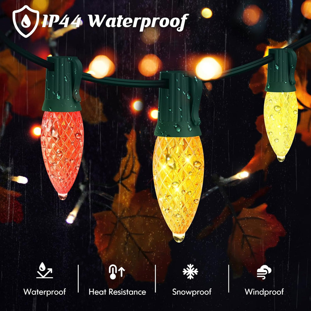 Commercial 500 FT C9 Christmas LED Lights String Outdoor, E17 Christmas Light Sockets Set Spool, C9 Sockets Patio