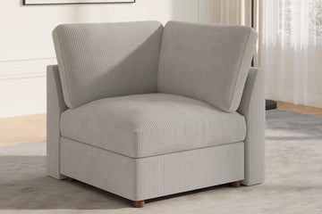 Corner Module for Corduroy Sectional Couch, Light Gray