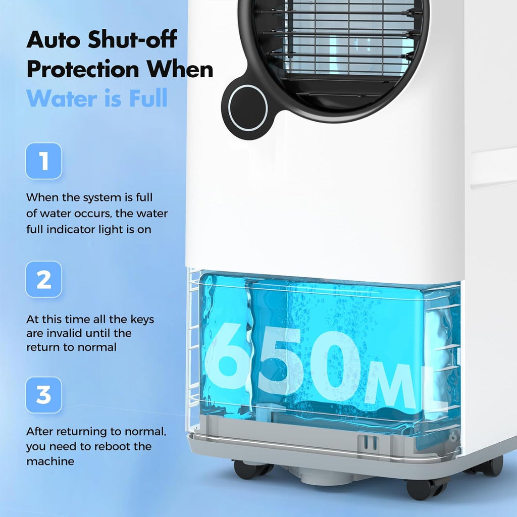 16000 BTU Portable Air Conditioners 5-in-1 with Cooling Dehumidifier Fan, Ultra Quiet, 24H Timer, Auto Shut Off