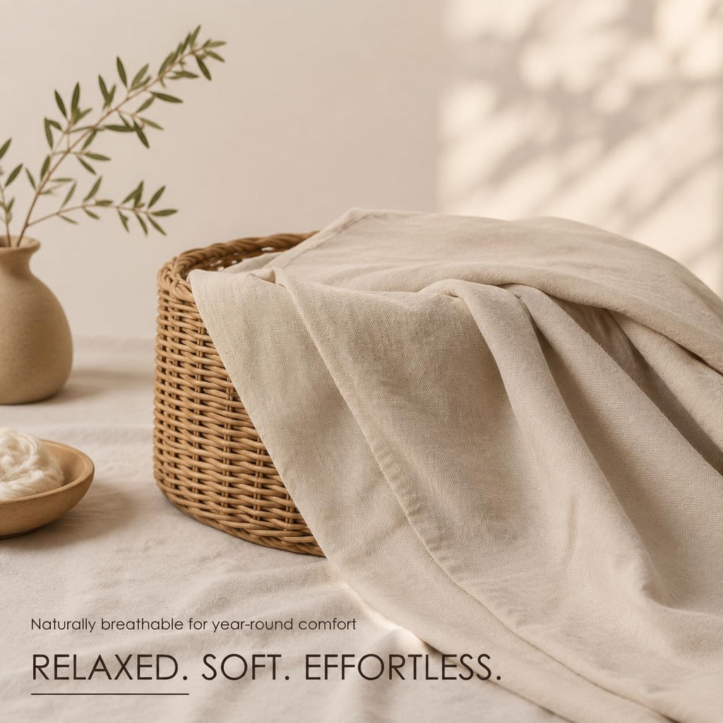 100% French Linen Sheets, 4 Pcs, 16" Deep Pocket