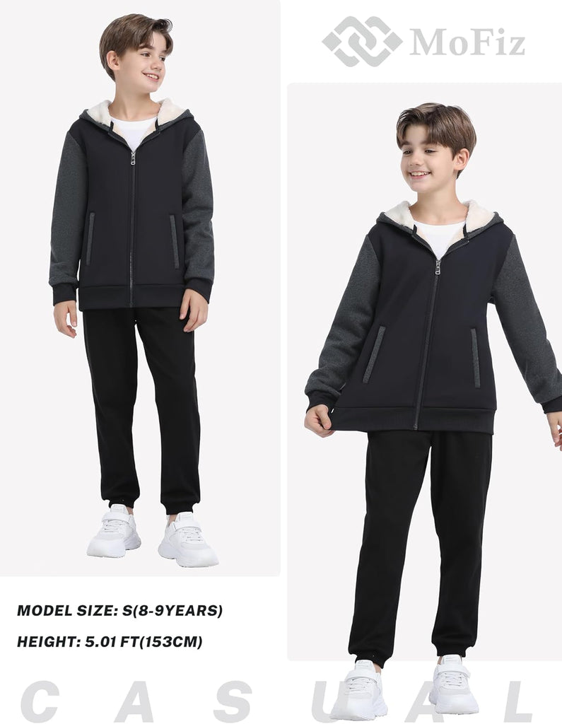 Boy Fleece Jackets Zip up Hoodies Coats for Boys