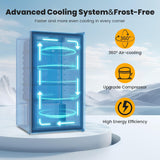Black Mini fridge,116 Can Beverage Refrigerator Cooler,3.2 Cu.Ft Drink Fridge fo