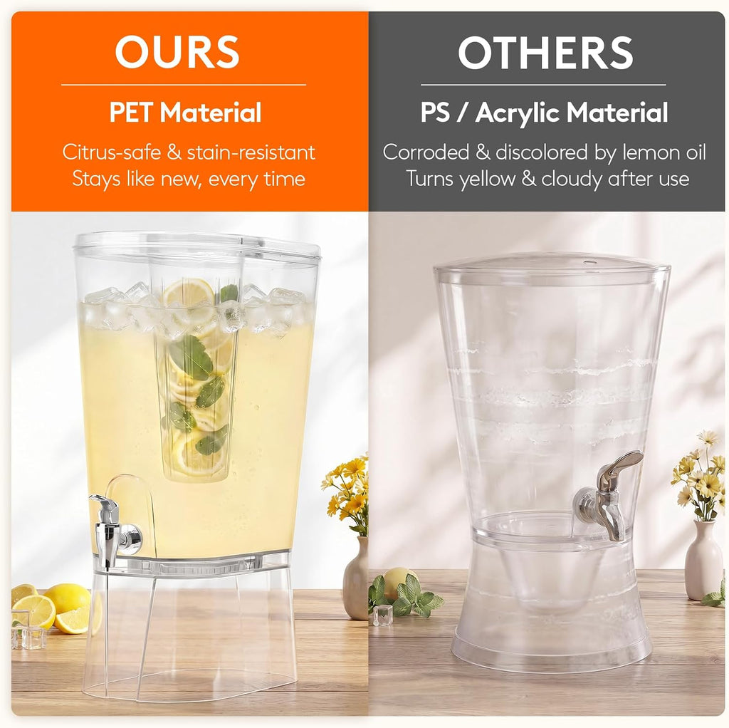 Gal Drink Dispenser with Leak-Proof Spigot & Fruit Infuser - Set of 2