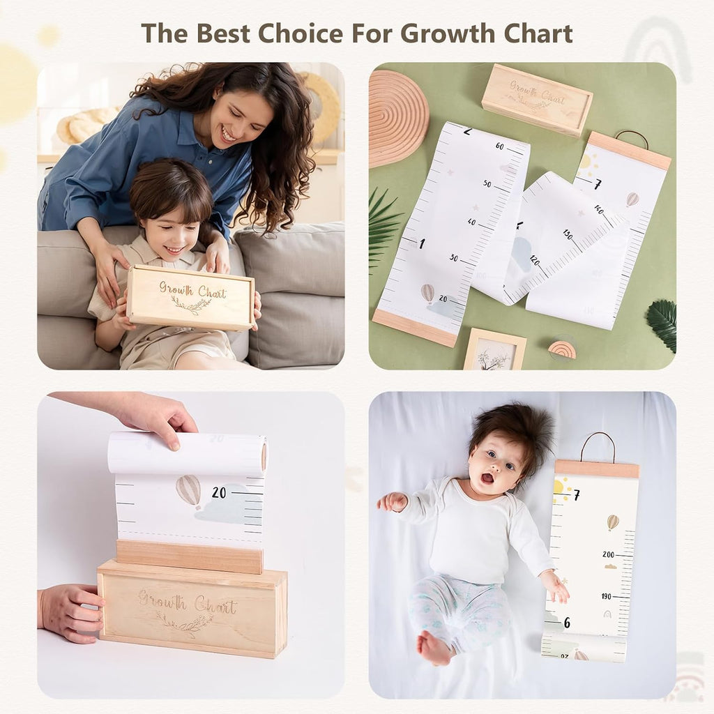 Growth Chart for Wall 7 Ft Height Chart with Keepsake Box & Hook Waterproof Canvas Measure Wall Ruler Removable