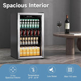 3.1 Cubic Feet Mini Fridge,110 Can Freestanding Beverage Refrigerator with Glass