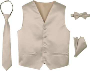 Boys' Piece Satin Tuxedo Vest Set - Weddings, Prom, and Quinceañera Chambelán