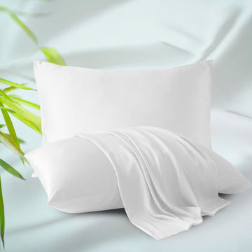 4-Pack Bamboo Viscose Zippered Pillowcases Queen Size, White
