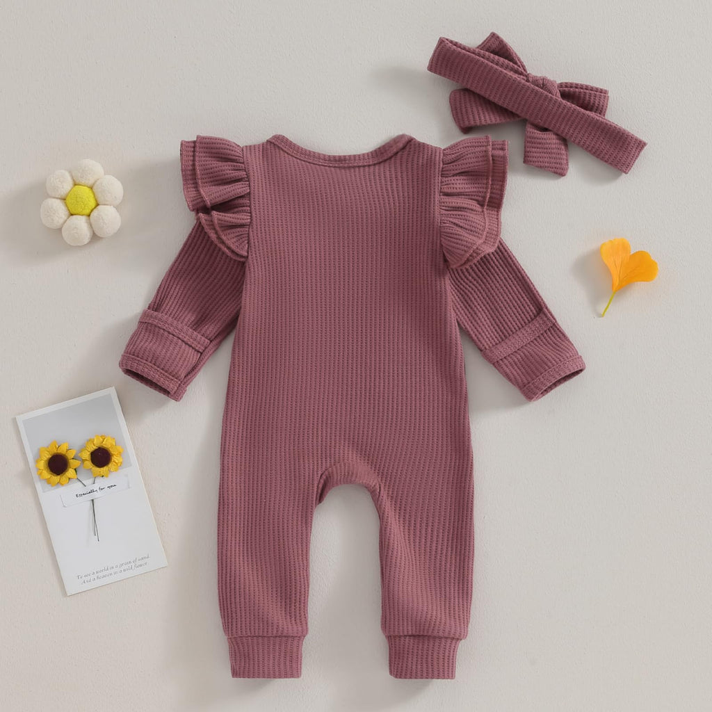 Newborn Baby Boy Girl Knit jumpsuit Romper Newborn Coming Home Outfit Infant Fall Winter Spring Clothes with Hat
