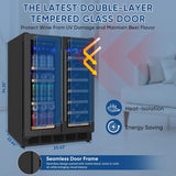 Wine and Beverage Refrigerator 24", Upgraded Dual Zone Wine Beverage Cooler with