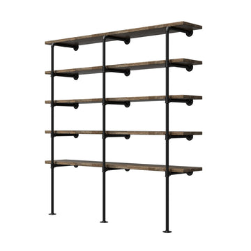 (14"Deep, 3pcs)Industrial Retro Wall Mount Iron Pipe Shelf, DIY Open Bookshelf, Hung Bracket, Home Improvement Kitchen