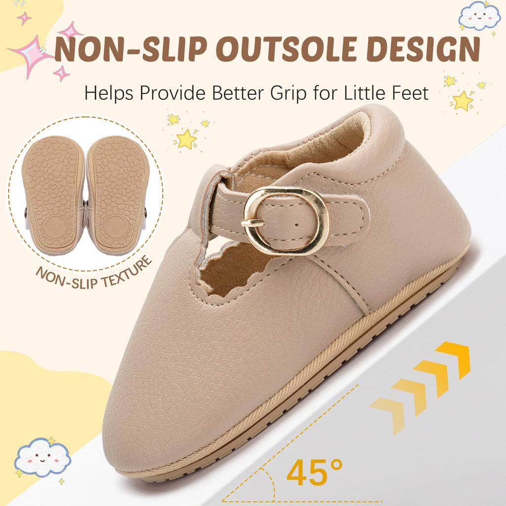 Baby Girls Shoes Infant Mary Jane Flats Non Slip Moccasins