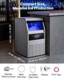 Commercial Ice Maker Machine, 130 lbs/24h with 30 lbs Storage Capacity, Built-in/Freestanding/Under Counter
