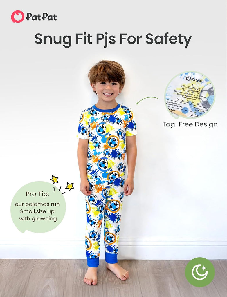 Kids Piece Pajama Sets with Bamboo Viscose, Pjs for Toddler Boys