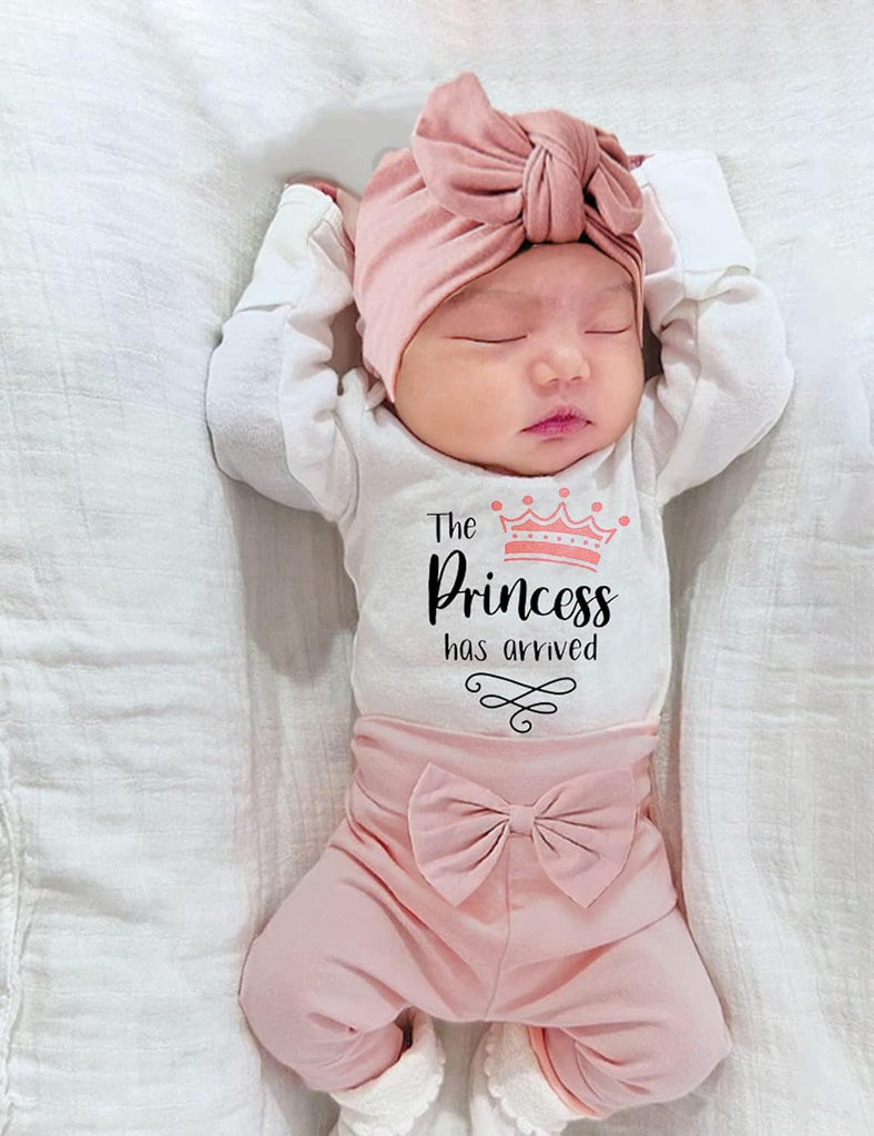Infant Newborn Baby Girl Clothes Long Sleeve Snap Romper Pant Sets