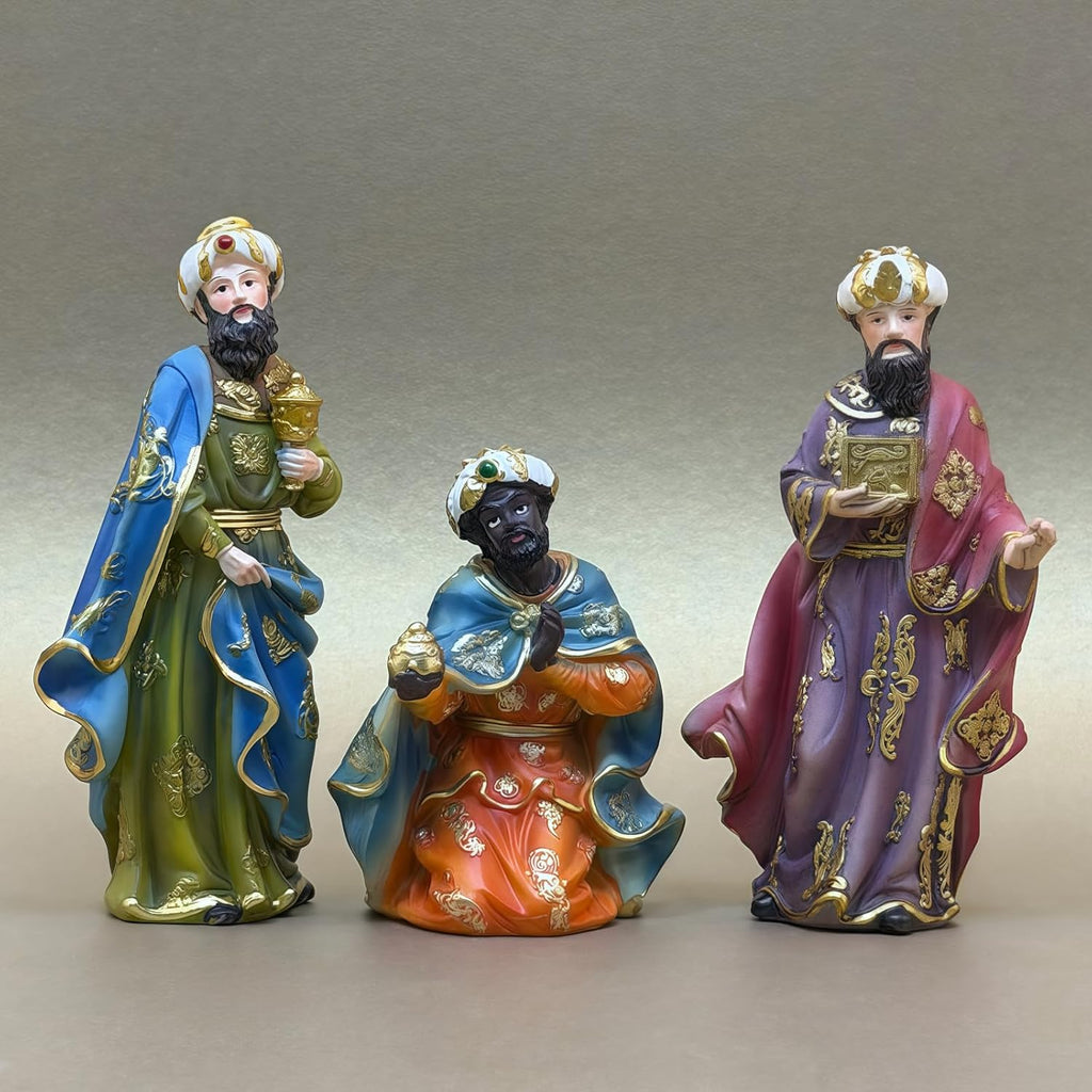 Resin Nativity Figurine Set Indoor Christmas Religious Tabletop Home Decor