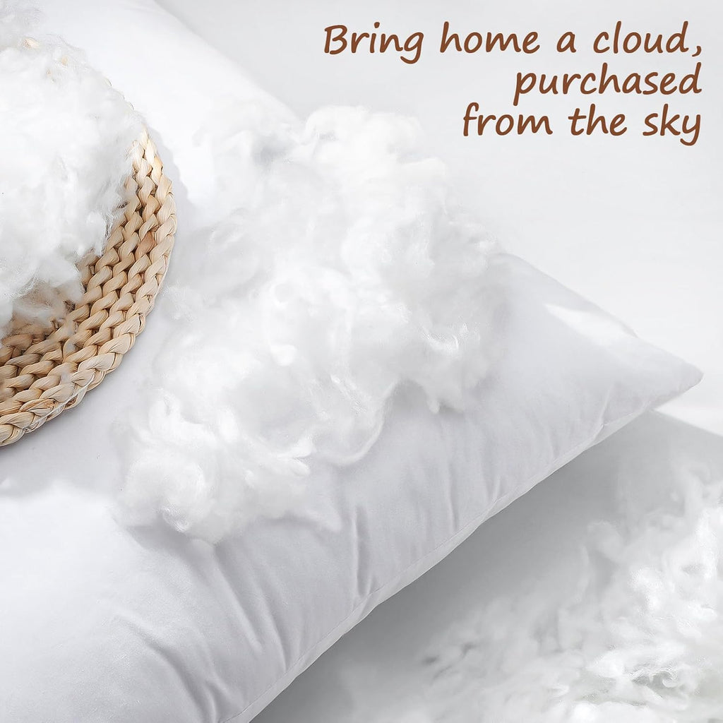 Synthetic Down Pillow Insert, 12x20 Throw Pillow Inserts - Set of 2
