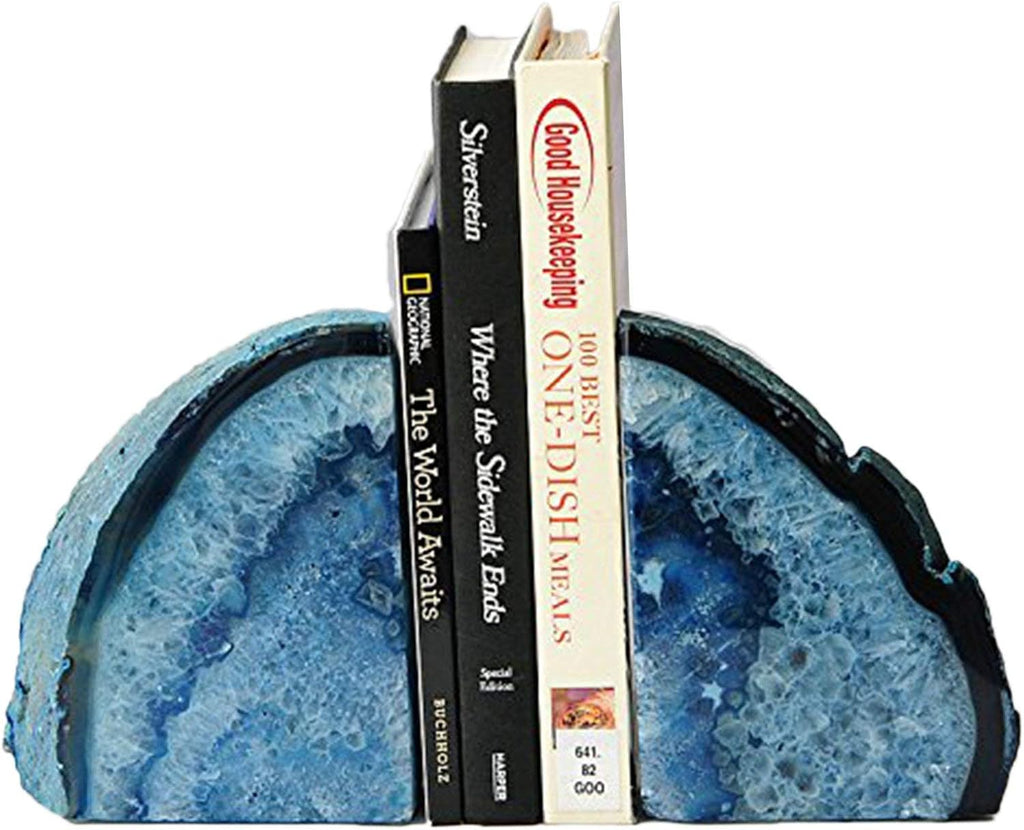 2 Pair Samll Natural Agate Book Ends 2-3 lbs with Rubber Bumpers