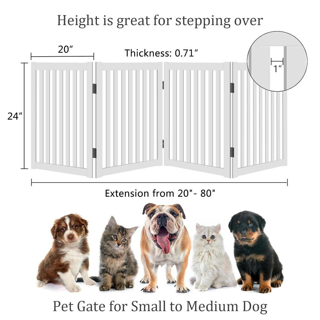 Wooden Freestanding Dog Gate, Expandable Dog Gate, Indoor Pet Fence