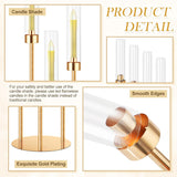 4 Set 3 Arm Candelabra Centerpiece 33.8 Inch Candle Holder Gold Candelabra Metal Floor Pillar Candlesticks for Tables