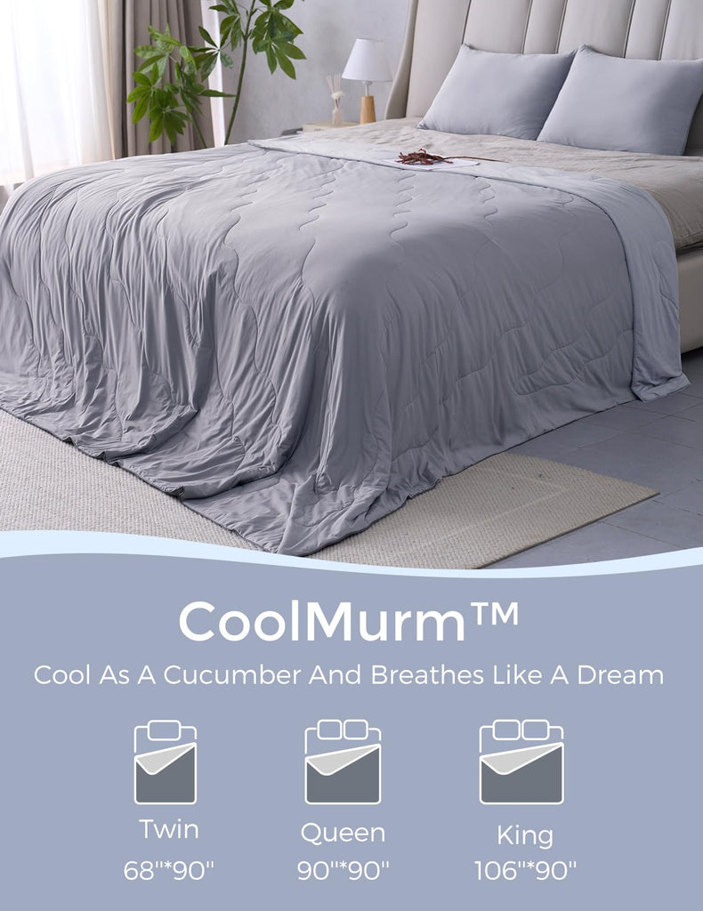 Life CoolMurm Cooling Comforter for Hot Sleepers, Full/Queen 90"x90" Soft Breathable Pregnancy Cooling Blanket