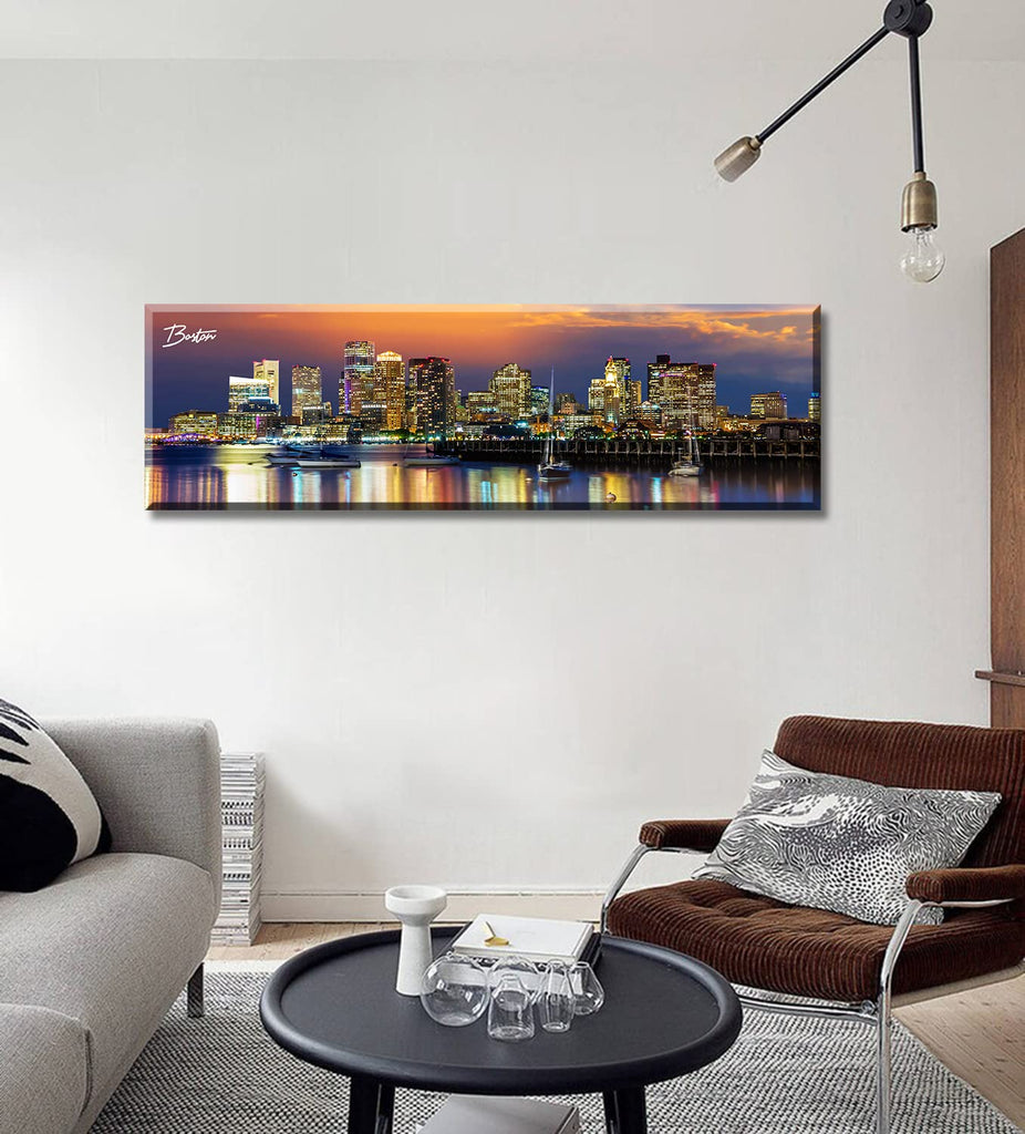 Boston Skyline Wall Canvas Prints, 13.8"x45.3"