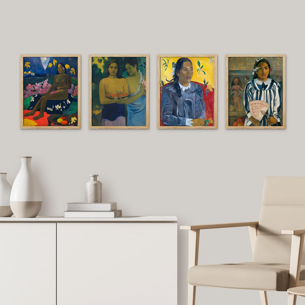 Framed Poster Paul Gauguin Tahitian Women Collection Post-Impressionist Portraits Illustrations Fine Art Decorative