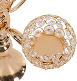 2 Pcs 5 Arms Candelabra Centerpieces with Crystal Pendant, 21.5 inch Tall Crystal Candle Holder Branch Shaped Wax