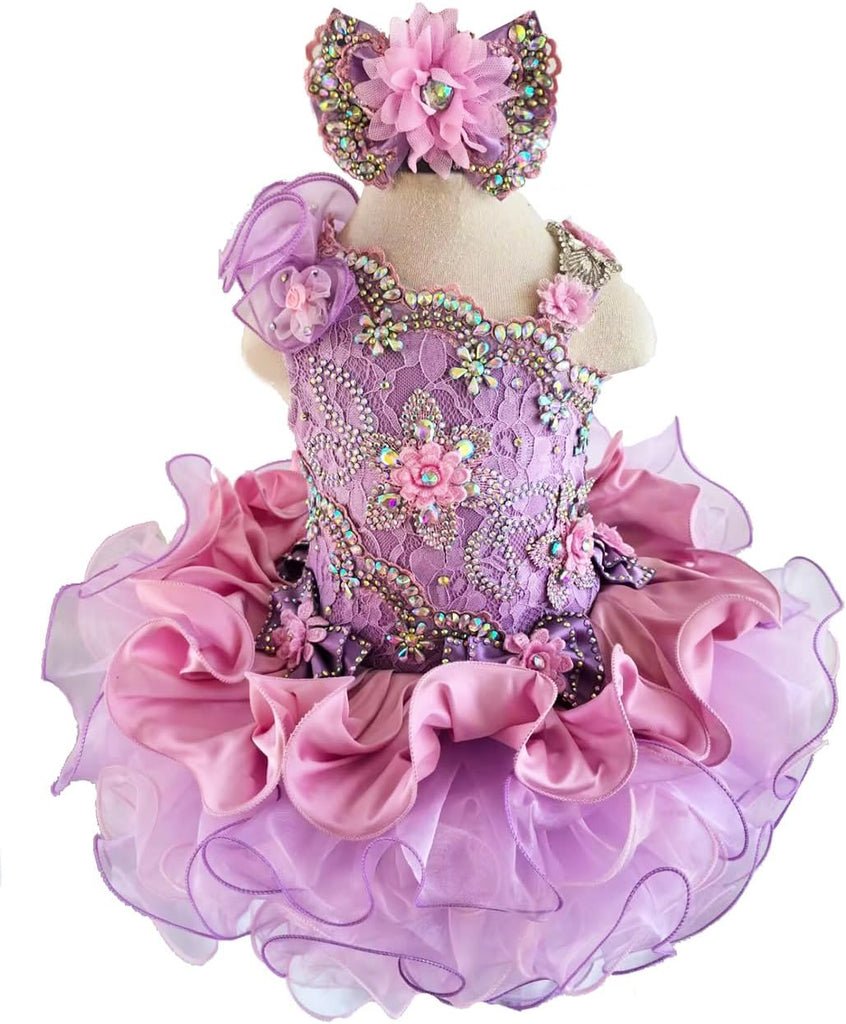 Baby Girl Pageant Dress Handmade Beaded Dresses Toddler Pageant Girl's Princess Dress