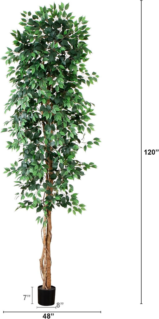10 ft Artificial Ficus Tree Planter Floor Plant